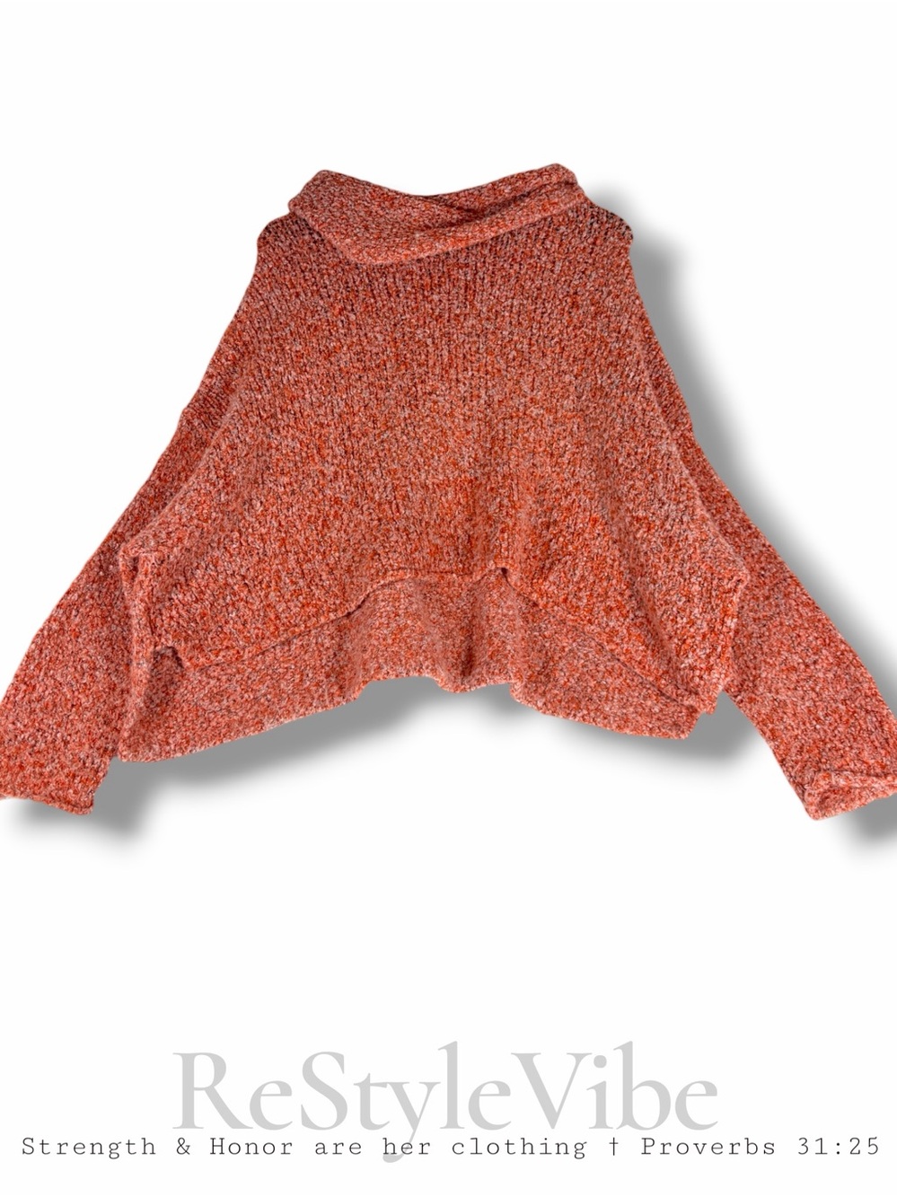 FREE PEOPLE Women’s Size S Sweater Oversized Cropped Cowl Neck Long Sleeve